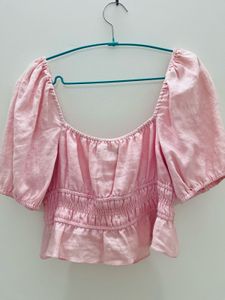 Forever New Pink Puff Sleeve Top