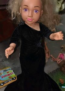 Elegant Doll in Black Gown