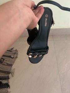 Black Chain Detail Sandals