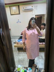 Baby Pink Silver Shine Kurti