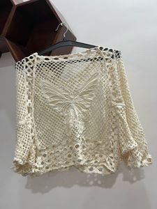 white crochet top