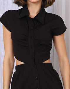 Chic Black Cutout Midi Dress Size-S,M