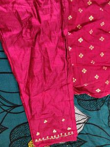 Mirror Work Pure Silk Kurta Set