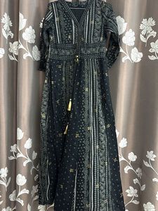 Melange Black Printed Kurta