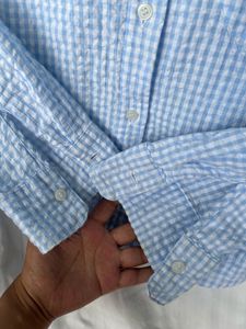 H&amp;M Gingham Baby Blue Shirt 🩵