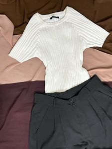 White Textured Top