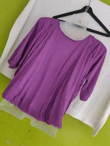 BIBA Purple Smocked Detail Top