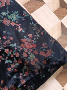 Floral Black Velvet Two-Piece Set