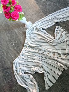Striped Button-Down Top