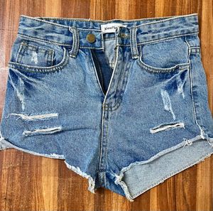 Korean Ripped Denim Shorts