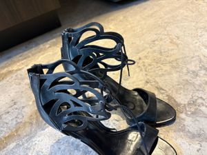 Black Lace-Up Heels