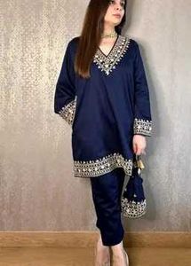 Elegant Blue Embroidered Kurta Set