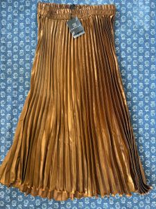 Bronze Pleated Skirt