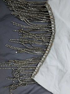 Rhinestone Slit Dress