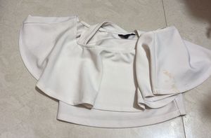 Cream Flutter Sleeve Top