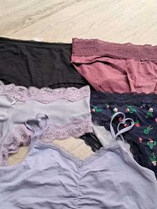 Combo Of Five Imported Fabric Panty N Bra