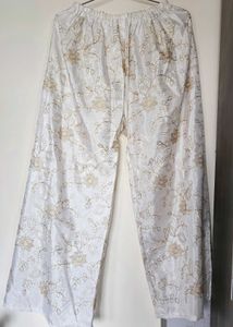 Embroidered Silk Palazzo Pants