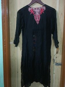Black High Low Sheer Kurta
