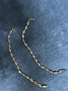 Set Of 3 Black Choker Strings &amp; silver Anklets