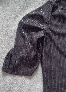 Navy Blue Embellished V-neck Chiffon Sheath dress