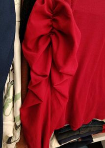 Maroon (Red) Puff Sleeve Top