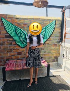 Mango Black Knee Length Skirt