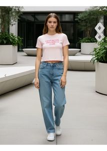 Pink Graphic Crop Top