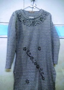 Striped Embellished knit kurta