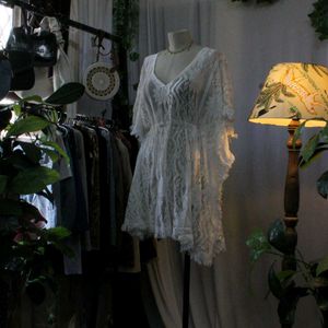 White Lace Bohemian Dress
