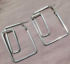 Geometric Silver Earrings