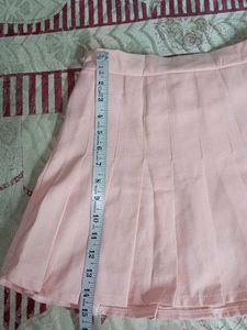 Pink Pleated Mini Skirt