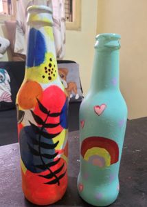 Handpainted Glass Bottles