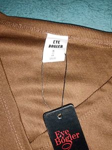 Classic Brown V-neck Mini Dress