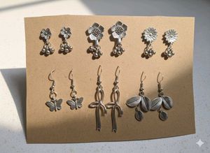 Floral Silver Earrings