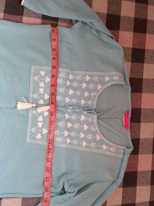 Embroidered White Tunic Top