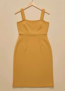 Chic Mustard Midi Dress