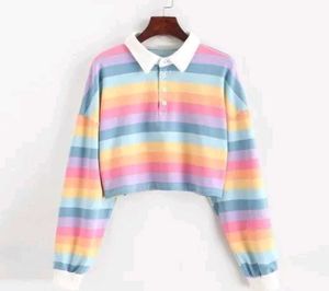 Rainbow Striped Crop Top