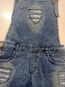 Denim Dungree For Girls