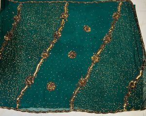 Emerald Green Embroidered Saree