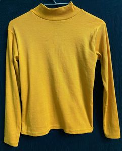 Mustard Zip-Up Mock Neck Top