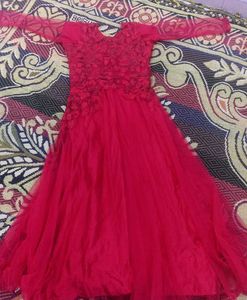 Red Floral Embellished Gown