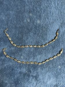 Set Of 3 Black Choker Strings &amp; silver Anklets