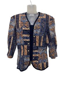 Vintage 80s Patchwork Blazer Made In USA