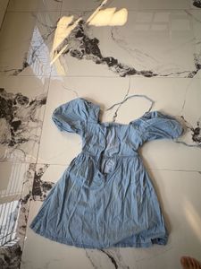 Cute Denim Puff Sleeve Dress