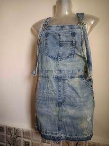 Denim Overall Dress Size Small