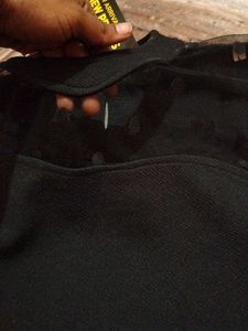 Chic Black Polka Dot Sleeve Top