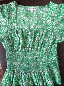 Floral Green Crop Top