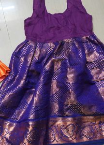 Purple &amp; Gold Saree with Blouse