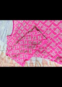Pink Floral Embroidered Kurti