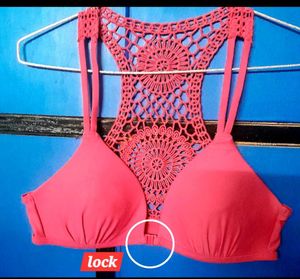 New Imported Swimwear Pink Padded Bra